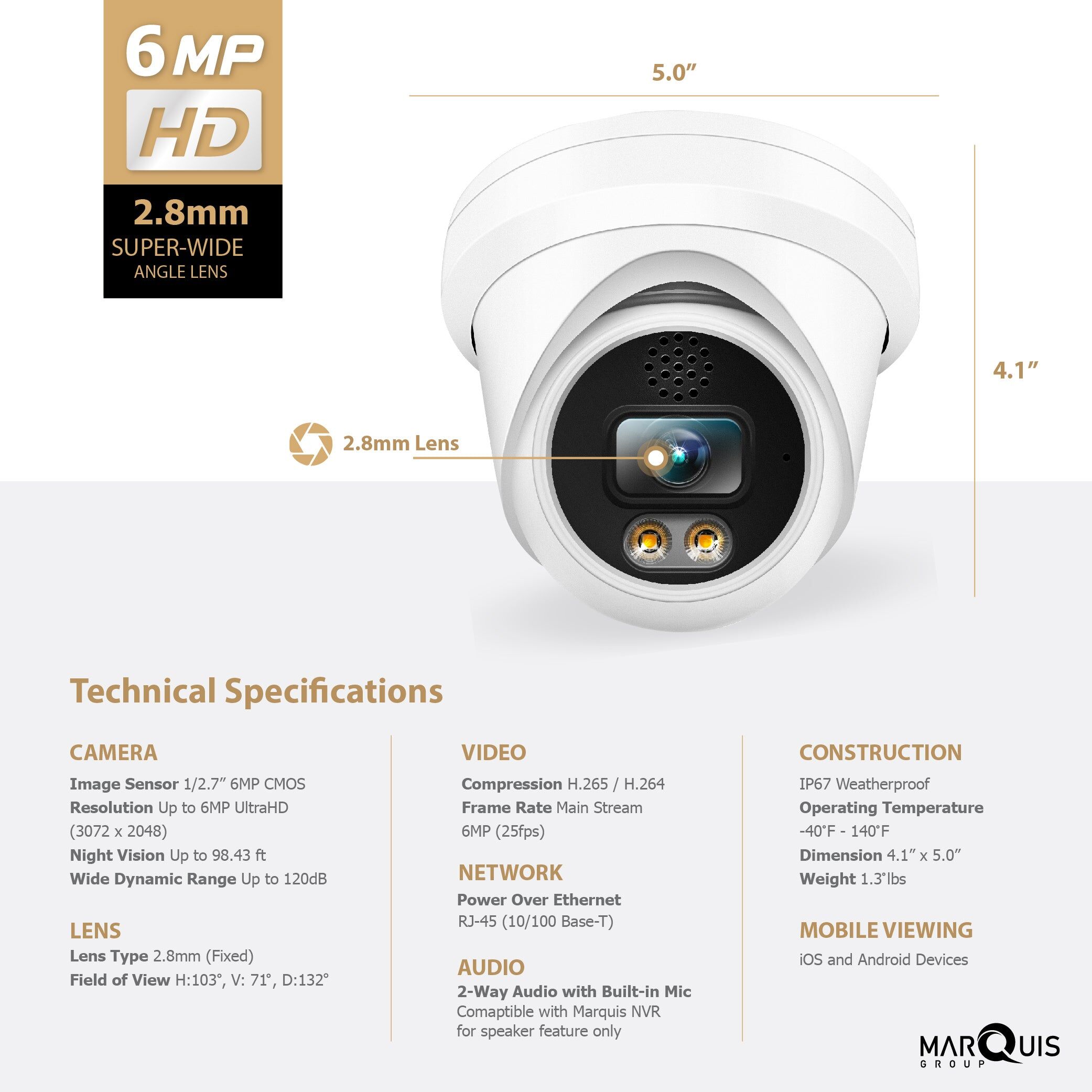 Hikvision/Uniview Compatible IP Turret Camera (6MP)- IPC-DL624 Hikvision/Uniview Compatible IP Turret Camera (6MP)- IPC-DL624 - Image 3