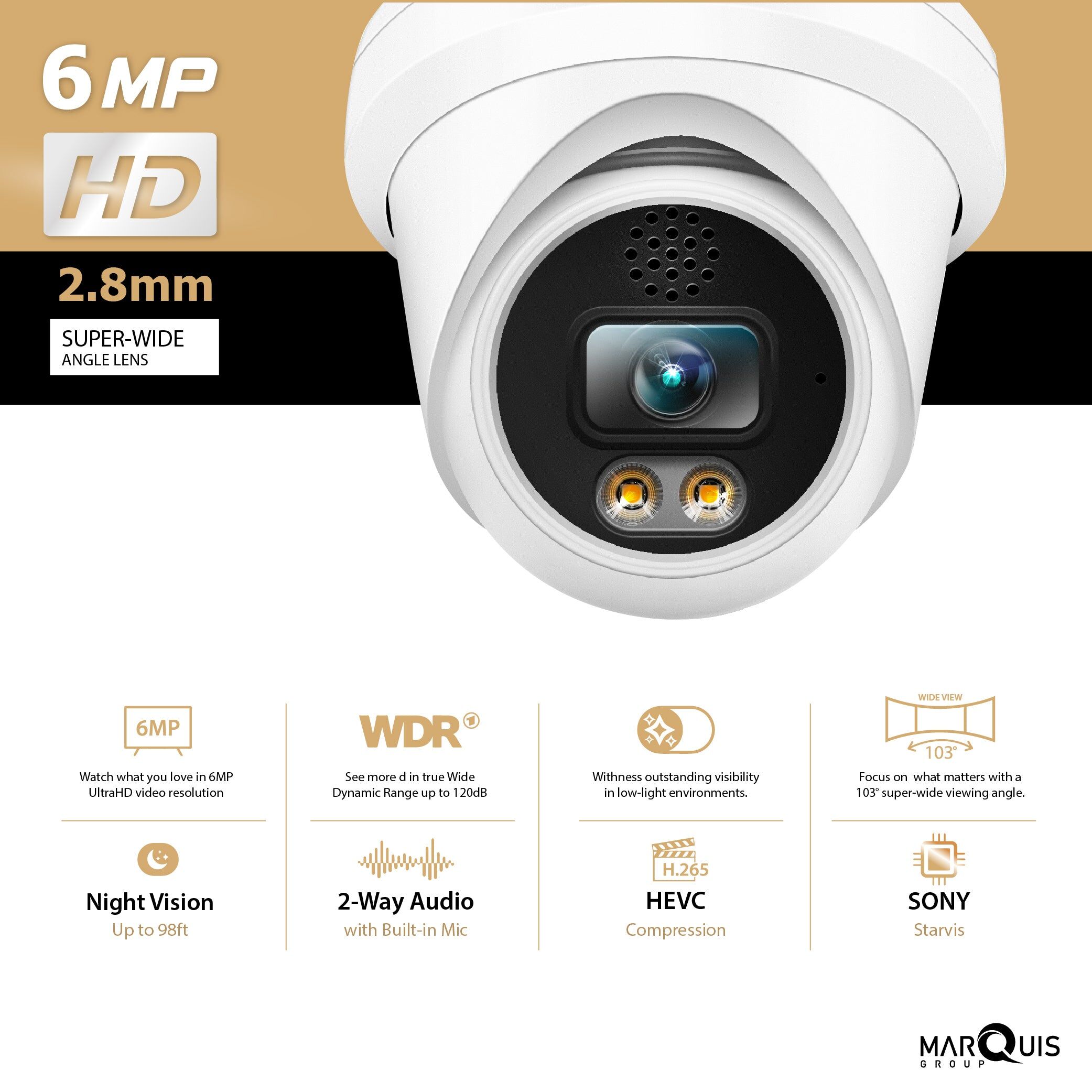 Hikvision/Uniview Compatible IP Turret Camera (6MP)- IPC-DL624 Hikvision/Uniview Compatible IP Turret Camera (6MP)- IPC-DL624 - Image 2